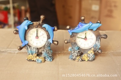 海豚時(shí)鐘 融合藝術(shù)與實(shí)用的樹脂工藝品