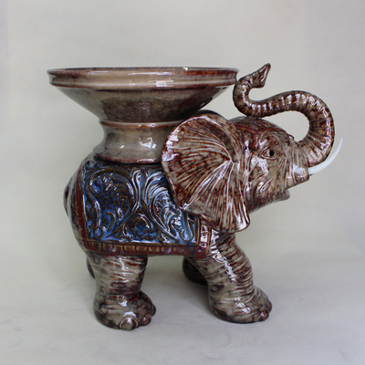 吉祥鎮宅，窯變生輝 解讀德化友誠陶瓷商行大象托水果盤XZ6384